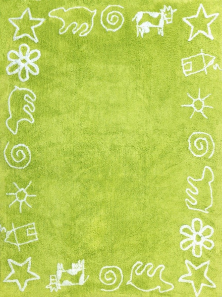 Aratextil moshat� pamutsz�nyeg - 120x160cm z�ld sz�l�n csillagos, h�zik�s