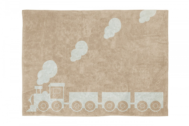 Aratextil moshat� pamutsz�nyeg - 120x160cm b�zs vonatos