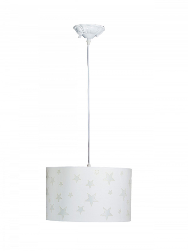 Aratextil f�gg�l�mpa - 30x18cm feh�r csillagos