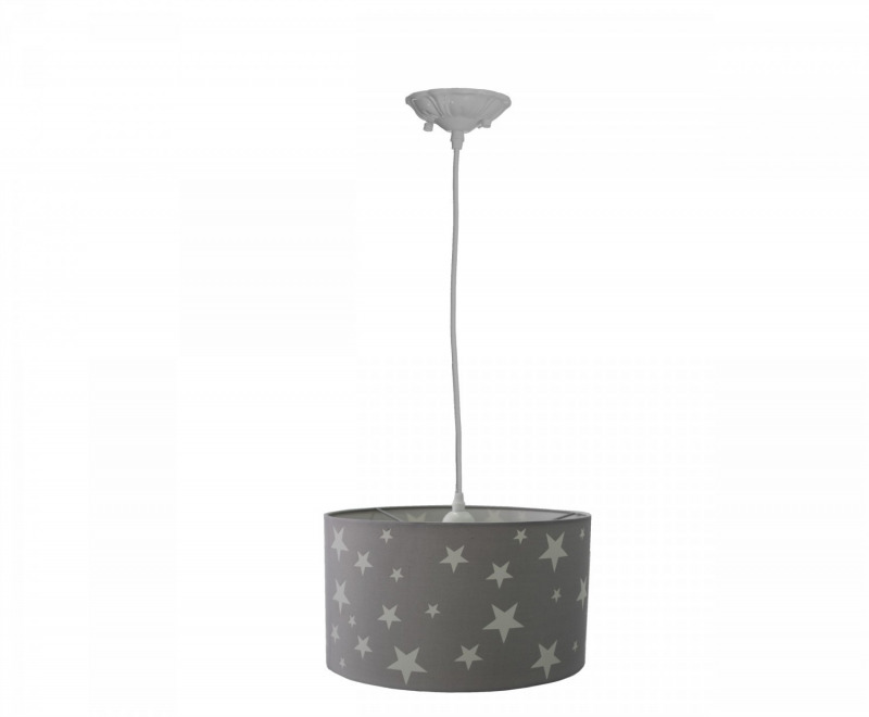 Aratextil f�gg�l�mpa - 30x18cm sz�rke csillagos