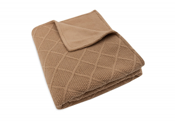 Jollein takar�  - 100x150 cm Check Knit Biscuit/Teddy Fleece