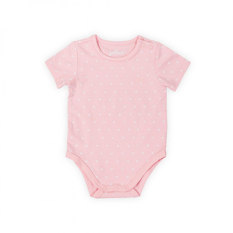 Jollein r�vid ujj� body - 74/80 Hearts soft pink