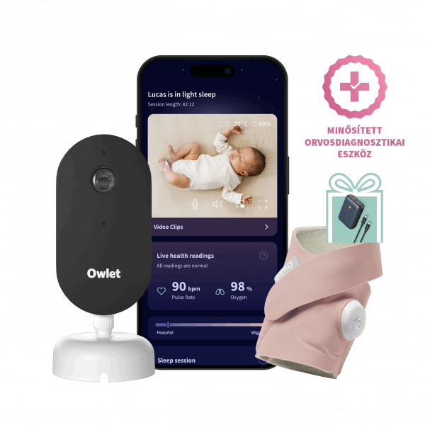 Owlet okoszokni Dream Sock + Dream Sight Cam - Dusty Rose