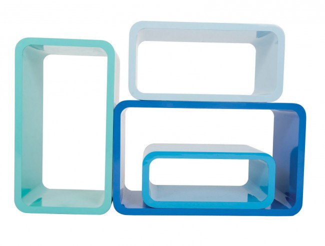 Sebra k�nyvespolc - 4 darabos ov�l t�rkiz