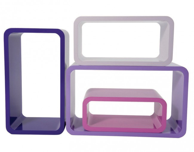 Sebra k�nyvespolc - 4 darabos ov�l lila